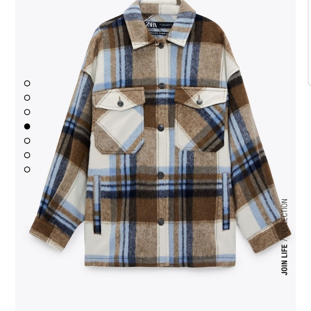 Zara wool plaid overshirt